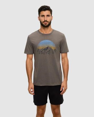 tentree Vintage Sunset T-Shirt in Timber Heather/light Moss at Nordstrom, Size Xx-Large