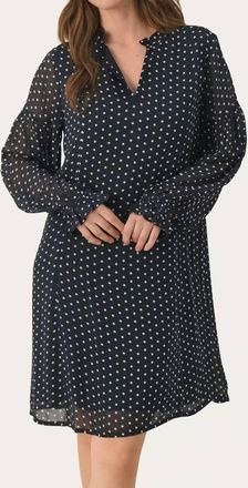 Part Two Botella Dress In Dark Navy Dot