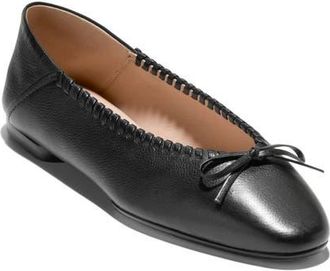 Cole Haan Jaya Travel Ballet Flat in Black Leather/Stitch at Nordstrom, Size 10 B