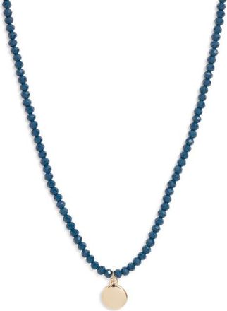 Nordstrom Beaded Charm Pendant Necklace in Blue- Gold at Nordstrom