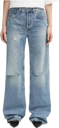 Anine Bing Hugh Jean - Dames - Loose Fit Jeans - Blauw - W29 - Katoen - Jeans
