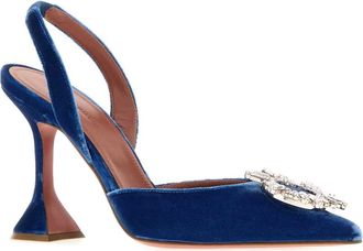 Amina Muaddi Indigoblue Slingback Heel - Navy