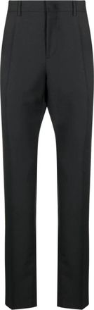 Valentino Garavani Wollen en Mohair Broek met Geperste Vouw - Heren - Nette broeken - Blauw - L - Wol - Broeken