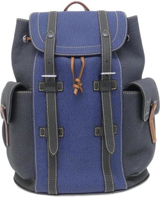 Louis Vuitton Blue Leather Backpack (Pre-Owned)