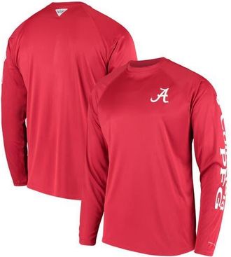 Columbia Mens Columbia Crimson Alabama Crimson Tide Terminal Tackle Omni-Shade Raglan Long Sleeve T-Shirt at Nordstrom, Size Xx-Large