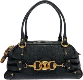 Gucci Pre-owned Handbags, female, Black, Size: ONE SIZE Pre-owned Guccissima Leather Bag