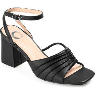 Journee Collection Shillo Pleated Sandal in Black at Nordstrom Rack, Size 9.5