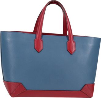 Herm&egrave;s Maxibox Cabas Evercolor With Epsom Blue Leather Bag (Pre-Owned)