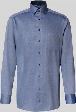 Olymp Modern Fit Businesshemd mit Kentkragen in Marine, Größe 39