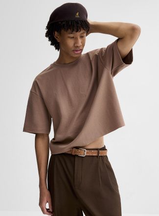 Djab Mens Cropped solid T-shirt Oversized fit