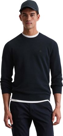 Marc O'Polo Rundhalspullover MARC OPOLO, Herren, Gr. L, blau (marineblau), Strick, Obermaterial: 100% Baumwolle, Rundhals, B&uuml;ndchen, Pullover Rundhalspullover, in