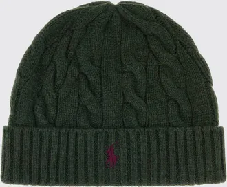 Polo Ralph Lauren Berretto in misto lana e cashmere con logo Pony a contrasto