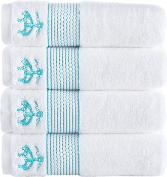 Brooks Brothers Rope Stripe Border 4Pc Hand Towels