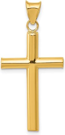 Diamond2Deal 14k Yellow Gold Polished Hollow Cross Pendant