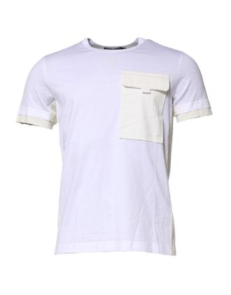 Dolce & Gabbana Mens White Cotton Pocket Short Sleeves T-Shirt
