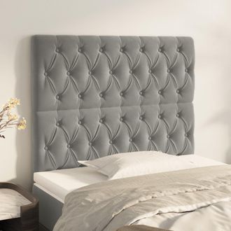 vidaXL Cabeceros 2 Unidades De Terciopelo Gris Claro 100x7x78/88 Cm Vidaxl