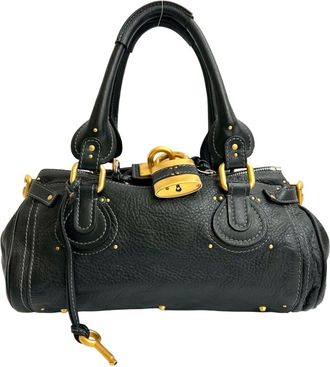 Chlo&eacute; Leather Boston Bag Handbag Tote Bag (Pre-Owned)