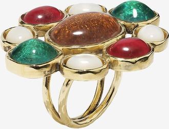 Goossens Paris Goldener Ring mit Steinen Croix Boh&egrave;me GM