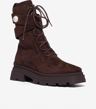 Jimmy Choo London Schn&uuml;rstiefeletten aus Wildleder Noemi 45