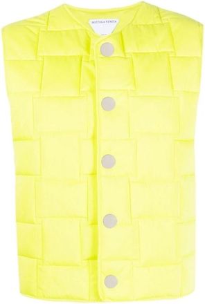 Bottega Veneta Jassen, Dames, Groen, M, Kiwi Gilet Vest 7214