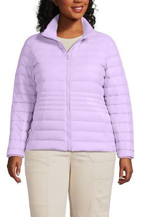 Lands End Wanderweight Ultralight Packable Down Jacket in Blushed Lilac at Nordstrom, Size 3X