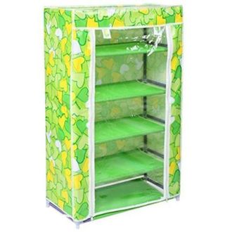 Trade Shop Trade Shop - Armadio Scarpiera Tessuto Porta Scarpe Stivali Acciaio Smontabile 5 Ripiani