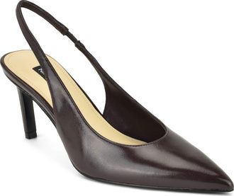 Nine West Verone Faux Leather Slingback Pump in Dark Red at Nordstrom, Size 10.5