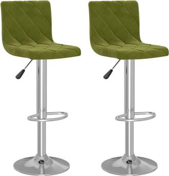 vidaXL Taburetes De Cocina 2 Uds Terciopelo Verde Claro Vidaxl