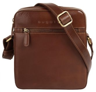 Bugatti Umh&auml;ngetasche BUGATTI REMO, Damen, Gr. B/H/T: 20cm x 23cm x 5cm onesize, braun (cognac), Leder, leicht gl&auml;nzend, unifarben, Taschen Umh&auml;ngetasche, ech