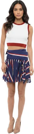 Balmain Blue Stripes Mini Skirt