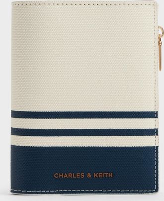 Charles & Keith Noelle Canvas Striped Passport Holder