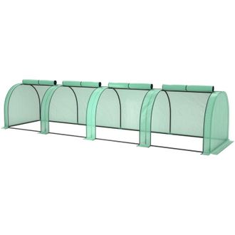 OEM Mini Invernadero Para Jard&iacute;n, Invernadero Para Tomates, 4 X 1 X 0,80 M, Acero, Pe Resistente A Los Rayos Uv, 4 Puertas Con Cremalleras Enrollables, Ve