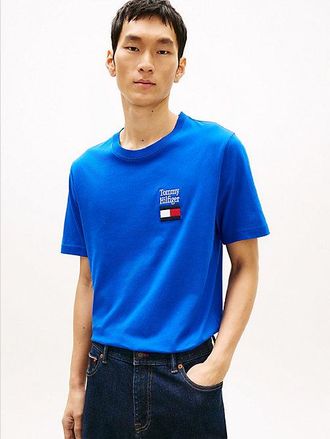 Tommy Hilfiger Logo Embroidery Jersey Crew Neck T-Shirt