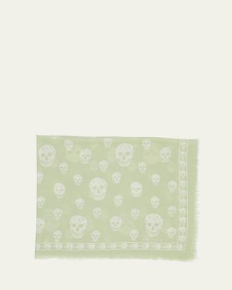 Alexander McQueen Classic Skull Wool Scarf
