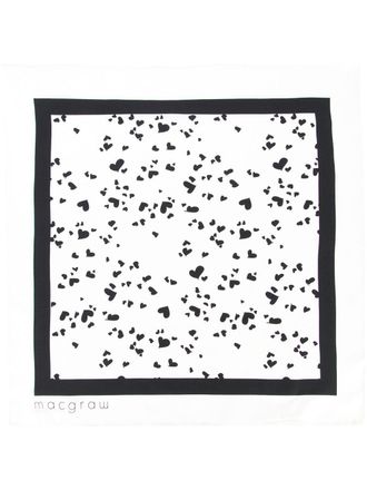 macgraw Foulard con stampa a cuori - Bianco