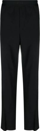 Msgm Rechte broek met logoband - Heren - Straight fit broeken - Grijs - M - Wol - Broeken