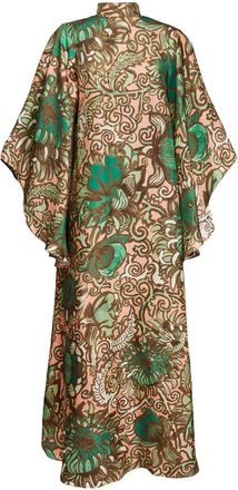 La DoubleJ Magnifico floral-print silk maxi dress - women - Cotton - L - Neutrals