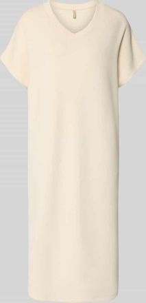 Soyaconcept T-Shirt-Kleid mit V-Ausschnitt in Offwhite, Gr&ouml;&szlig;e XXL