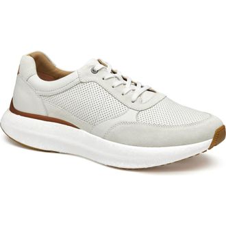 Johnston & Murphy Briley Perforated Sneaker in Ivory Full Grain at Nordstrom Rack, Size 10.5