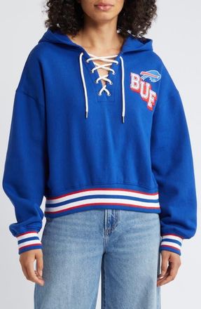 WEAR by Erin Andrews Womens WEAR by Erin Andrews Royal Buffalo Bills Lace-Up Pullover Hoodie at Nordstrom, Size Xx-Large