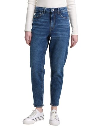 Tom Tailor Denim Mom-Jeans TOM TAILOR DENIM, Damen, Gr. 27, N-Gr, used schwarz stone blau denim, Denim/Jeans, Obermaterial: 99% Baumwolle, 1% Elasthan, unifarben, skin