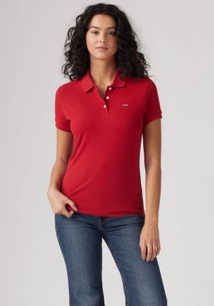 Levi's Poloshirt LEVIS LEVIS HM POLO, Damen, Gr. XS, scarlet smile, Piqu&eacute;, Obermaterial: 95% Baumwolle, 5% Elasthan, slim fit normal, ohne Ausschnitt, angese