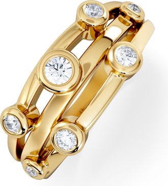 The Diamond Store Lab Diamond Rain Drop Ring 0.25ct in 18K Gold Vermeil