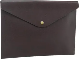 Louis Vuitton Pre-owned Clutches, female, Brown, Size: ONE SIZE Pre-owned Taiga Leather Pouch