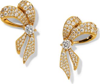 Nadri Small Eros Ribbon Bow Stud Earrings in Gold at Nordstrom