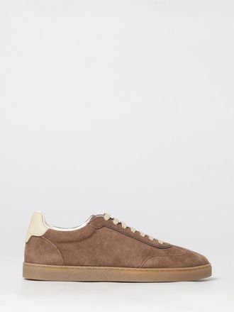 Brunello Cucinelli Sneakers basse in pelle di vitello scamosciata con logo