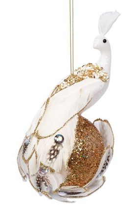 Mark Roberts Peacock on Ball Ornament, Set of 6 in White at Nordstrom