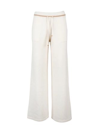 Eleventy Cashmere Knit Jumpsuit with Drawstring Waist and Wide Legs