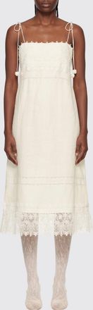 Valentino Abito slipdress in lino e pizzo