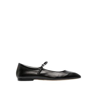 Aeyde Ballerinas, female, Black, Size: 10 US Black Leather Ballerina Flats
